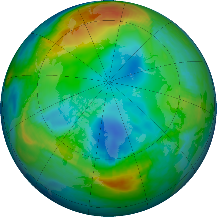 Arctic ozone map for 30 November 1985